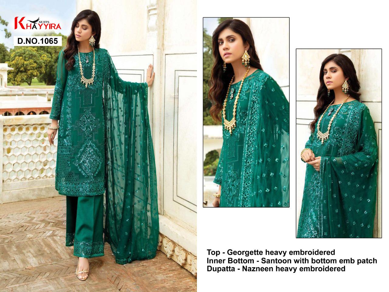 PAKISTANI SUITS D NO 1065 BY KHAYYIRA